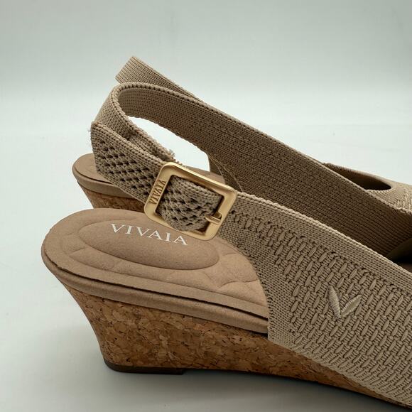 Vivaia Tamia Slingback Wedge Pro Old Money Minimalist Arch Support Almond 7.5 - Picture 5 of 8